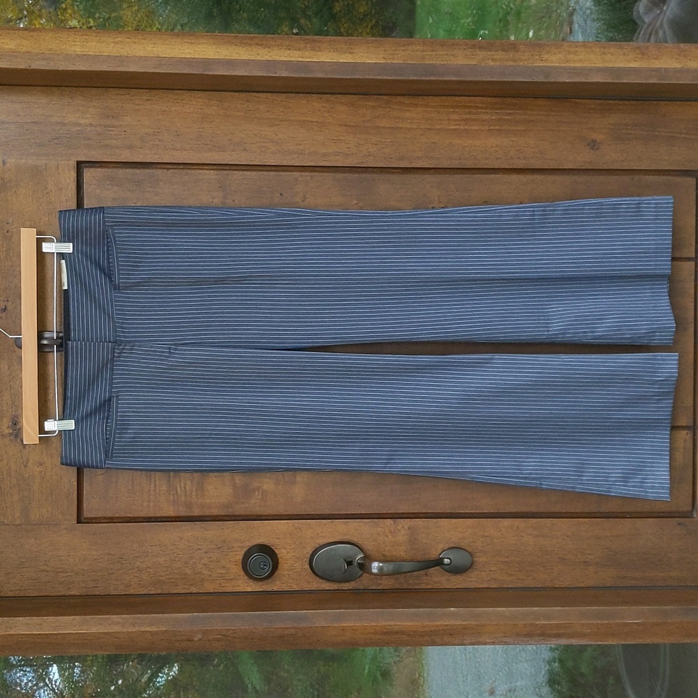 EXPRESS Editor Trouser Pinstripe Flare Dress Pants Low Rise Pinstriped